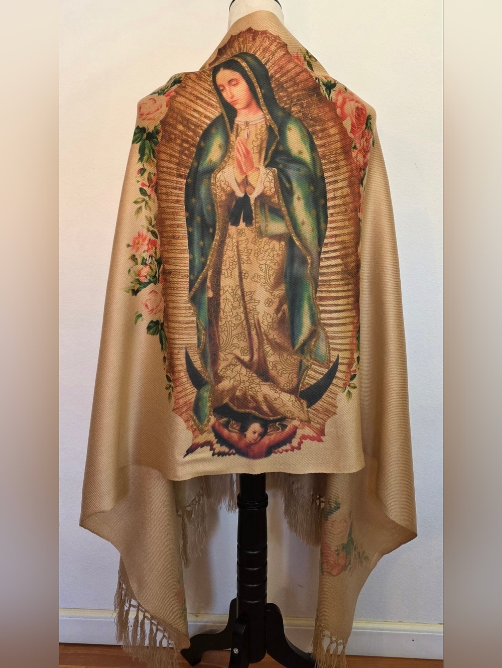 Virgen de Guadalupe Religious Rebozo,  shawl, pashmina,  scarf, chal
